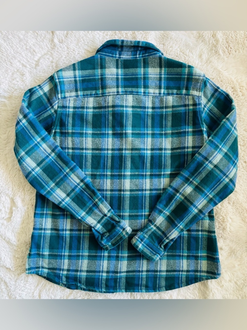 Cotopaxi Mero Organic Flannel Shirt Plaid Camp Cabin Blue Shacket Size: Large - Picture 3 of 6